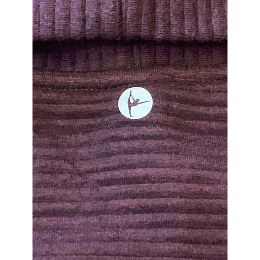 90 degree Top XL Maroon Burgundy Turtleneck Crop Drop Shoulder Stripe Texture - Picture 8 of 8